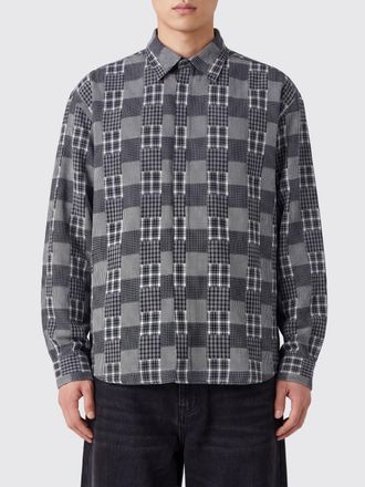 ERL Camicia patchwork in cotone a maniche lunghe con fondo curvo