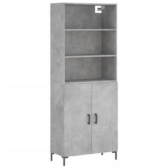 vidaXL Vidaxl - Aparador Alto Madera Contrachapada Gris Hormig&oacute;n 69,5x34x180 Cm