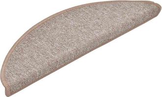 vidaXL Stair Mats 30 pcs 56x17x3 cm Light Brown Half Round Vidaxl