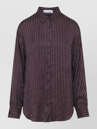 Frankie Shop satin fluid shirt collared neck stripes long sleeves