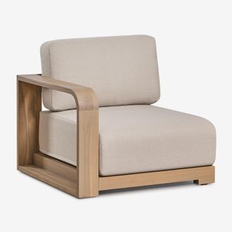 Sklum M&oacute;dulo Esquinero Izquierdo Para Sof&aacute; Modular De Jard&iacute;n En Madera De Acacia Brivori Sklum