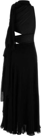 Alaia Womens Asym Dress Black Viscose