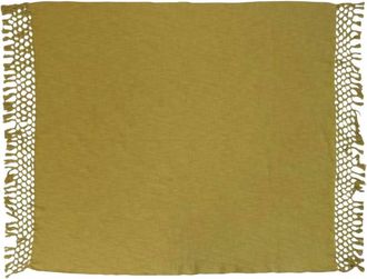 Creative Co-op Woven Cotton Throw Chartreuse In Yellow