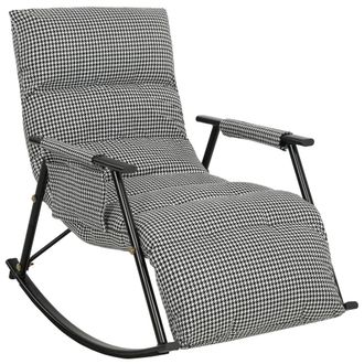 HOMCOM Silla mecedora 62x100x89 cm negro y blanco