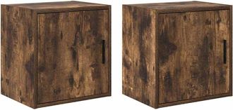 vidaXL Armarios de pared 2 uds para garaje madera roble ahumado vidaXL