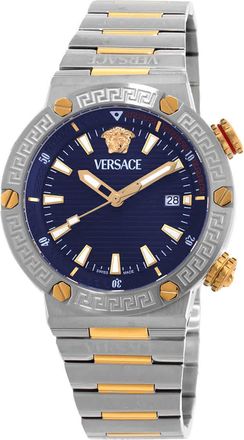 Versace Greca Logo Quartz Blue Dial Mens Watch VE8G00424