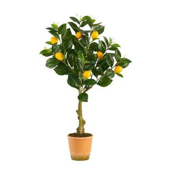 Nearly Natural 28-in Lemon Artificial Tree in Decorative Planter in Green at Nordstrom