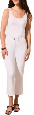 Tribal Sophia Microflare Crop Jeans In White