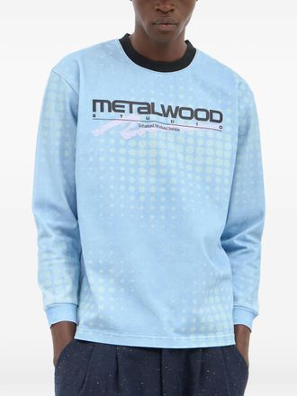 Metalwood Studio T-shirt a maniche lunghe con logo - Blu