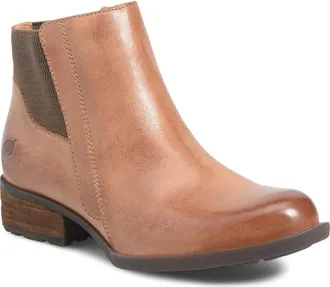 B&oslash;rn Kendyl Leather Bootie in Brown Leather at Nordstrom, Size 7.5