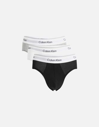 Calvin Klein Mens 3-Pack Icon Cotton Stretch Mens Briefs, Black/White/Grey - Size: 42/43/32