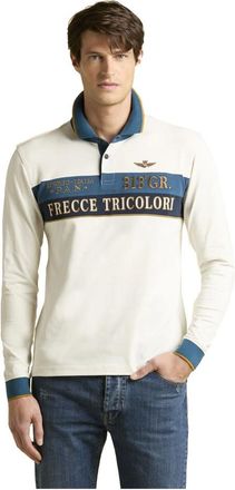 Aeronautica Tops, Heren, Wit, 2Xl, Katoen, Polo met lange mouwen
