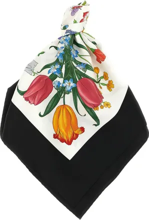 Gucci Black Floral Scarves
