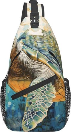 Generic Yellow-Green Turtle Cross Body Bag Breathable Sling Bag Trendy Crossbody Bags For Casual Sports Outdoors
