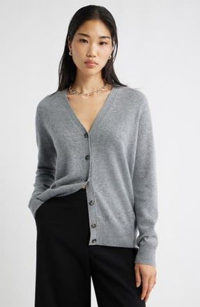 Nordstrom Cashmere V-Neck Cardigan in Grey Night at Nordstrom Rack, Size Medium