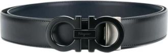 Ferragamo Reversible Verstelbare Gancini Riem - Heren - Riemen - Zwart - 105 CM - Leer - Accessoires
