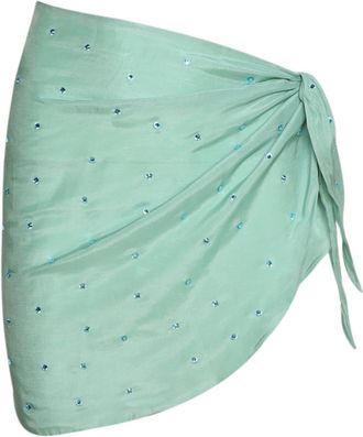 Oséree Gem crystal-embellished pareo - women - Silk/Cotton - M/L - Green
