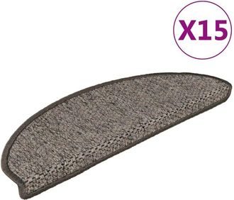 vidaXL Vidaxl - Alfombrillas Autoadhesivas Sisal 15 Uds Marr&oacute;n Beige 56x17x3 Cm