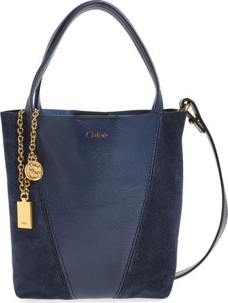 Chlo&eacute; Small Chlo&eacute; Spin Leather & Suede Tote in Parisian Night at Nordstrom