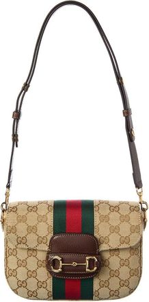 Gucci Horsebit 1955 Gg Canvas & Leather Shoulder Bag