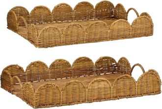 MiCa Decorations Bandeja Eleta Marr&oacute;n claro H8xB35xL50cm