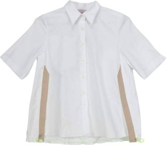 Caliban Womens Short Sleeve Button Up Shirt Dress In White