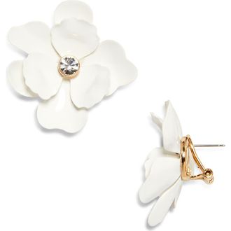 Carolina Herrera Flower Stud Earrings in White Multi at Nordstrom