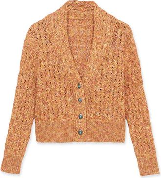 Fortela Navajo Style Open Knit Cardigan in Orange at Nordstrom, Size Medium Eu
