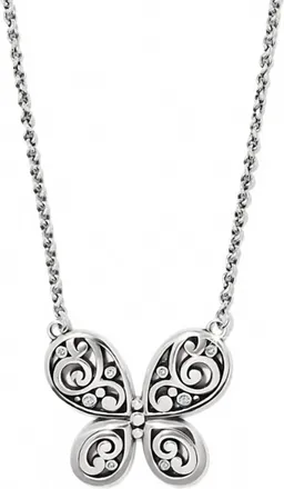 Brighton Contempo Butterfly Pendant Necklace In Silver