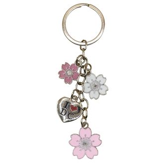 Generic Washington DC Cherry Metal Charm Keychain, Silver/Gold, Metal, Cherry Theme, Bag Hanger Ring, Cherry Blossom Charm - Silver Tone, 4.75