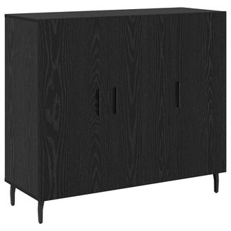 Berkfield Home Sideboard with Storage with Door Black 90 x 34 x 80 cm Engineered wood