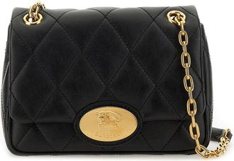 Burberry Womens Bag Strand Small Black Calf Grain Leather Shoulder