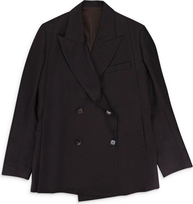 DIFFERENT SIDES DOUBLE BREASTED DARK BROWN JACKET