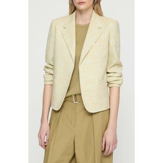 Lafayette 148 New York Pastel Dust Tweed Crop Jacket in Chartreuse Multi at Nordstrom Rack, Size Large