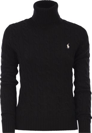 Polo Ralph Lauren Wool And Cashmere Cable Knit Turtleneck Sweater