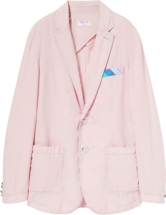 Pucci notched-lapel cotton-silk blazer - women - Cotton/Silk - 46 - Pink