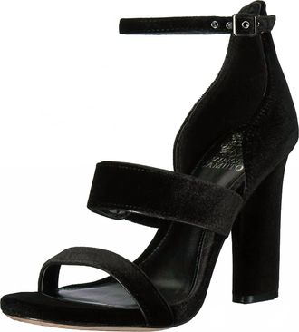 Vince Camuto Womens Robeka Velvet Block Heel Sandals In Black