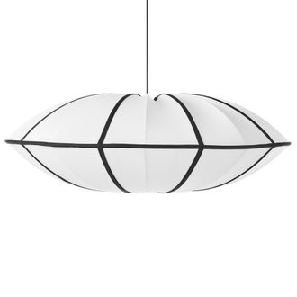Beliani L&aacute;mpara Colgante De Dise&ntilde;o Moderno L&aacute;mpara De Techo Pantalla De Nylon Sint&eacute;tico Blanco Guasare