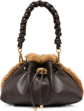 Jimmy Choo London Cinch Shearling-trimmed Leather Cross Body Bag