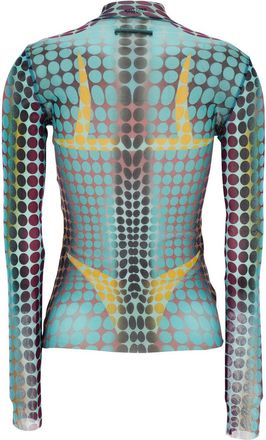 Jean Paul Gaultier Womens Top High-Neck Multicolour Tech Fabric Polyamide Tops