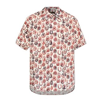 Paul Smith Short Sleeve Shirts, male, Beige, Size: XL Short-Sleeved Shirt