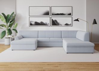 Domo Collection Wohnlandschaft »Topper, elegant und zeitlos, komfortabel, U-Form« wahlweise mit Bettfunktion