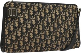 Dior Pre-owned Clutches, female, Blue, Size: ONE SIZE Pre-owned Trotter Canvas Shoulder Bag
