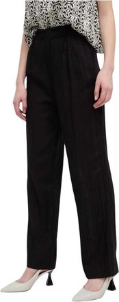 Desigual Armand Broeken - Dames - Wijde Broeken - Zwart - XS - Linnen - Broeken