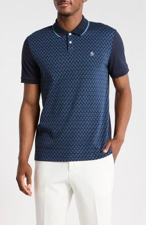 Original Penguin Wavy Jacquard Front Polo in Dark Sapphire at Nordstrom Rack, Size Xx-Large