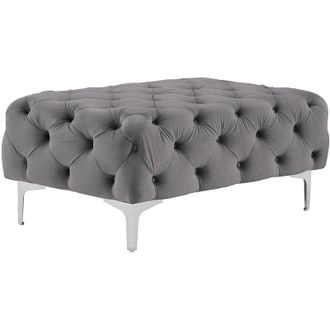 Vente-Unique Pouf Chesterfield in Velluto Antracite - EDWINA