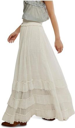 Free People One Brynn Maxi Skirt Womens Skirt White : MD (Womens 8-10), Cotton/Viscose