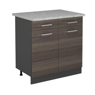 Vicco Mueble Bajo De Cocina R-line, Gris Noble, 80 Cm Et M&aacute;rmol