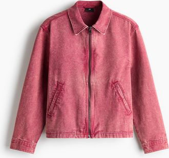 H&M Baumwolljacke mit Kragen - Dunkelrosa