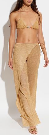 Os&eacute;ree Trousers With Lurex Thread, Womens, Gold